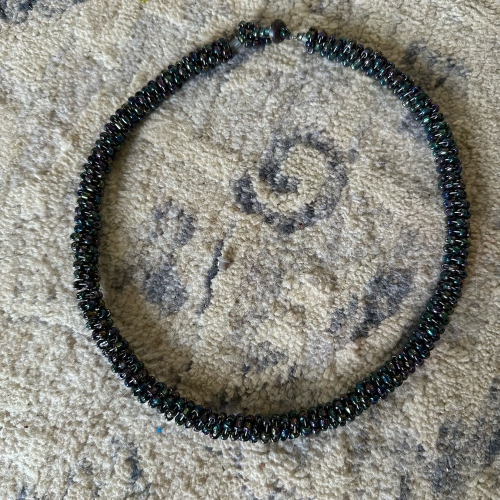 Elegant Black Indonesian Beaded Necklace